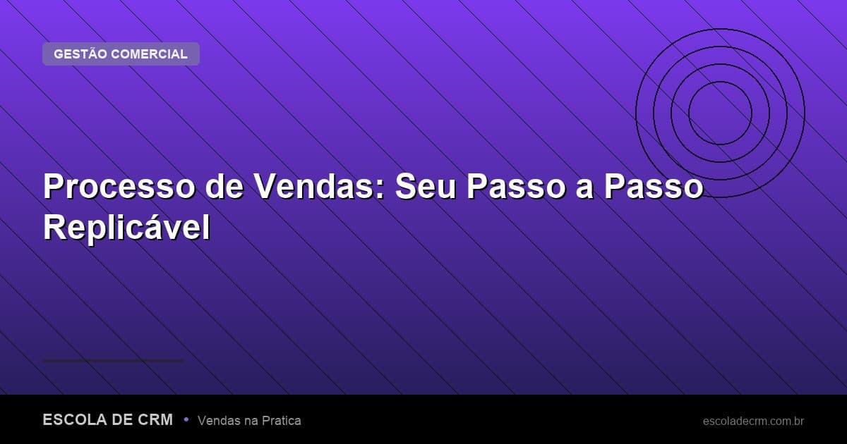 Processo de Vendas: Seu Passo a Passo Replicável